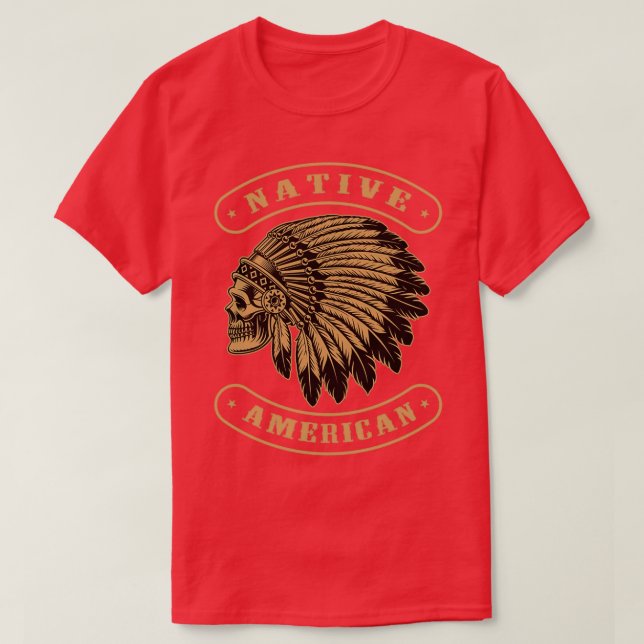 Native American Skull Bird  T-Shirt (Design Front)