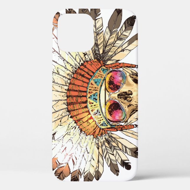 Native American Skull Fashion Illustration Case-Mate iPhone Case (Back)