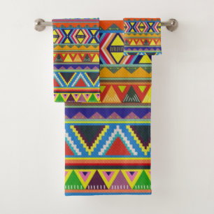 Native American Southwest Colorful Decorative Bath Towel Set