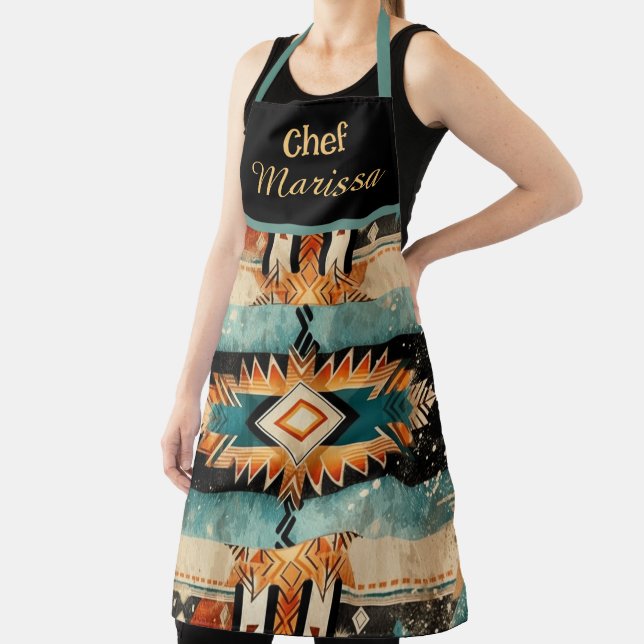 Native American Southwest Design Personalised Apron (Insitu)