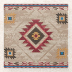 Native American Southwestern Tribal  Glass Coaster