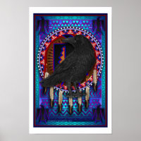 Native American Spirit Animal Crow design art