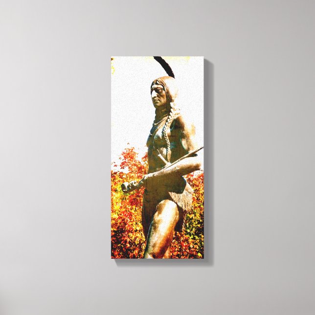 Native American Statue, Kansas City Canvas Print (Front)