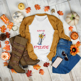 Native American Still Here Ayasha Cartoon Grey T-Shirt