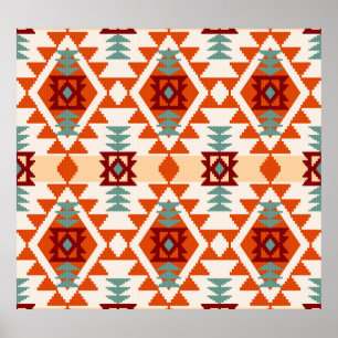 Native American Style Geometric Seamless Poster