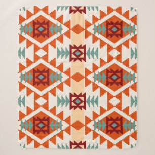 Native American Style Geometric Seamless Sherpa Blanket