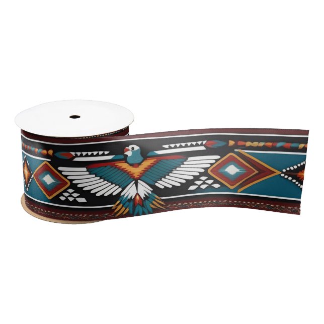 Native American Style Thunderbird Tribal Ribbon Satin Ribbon (Spool)