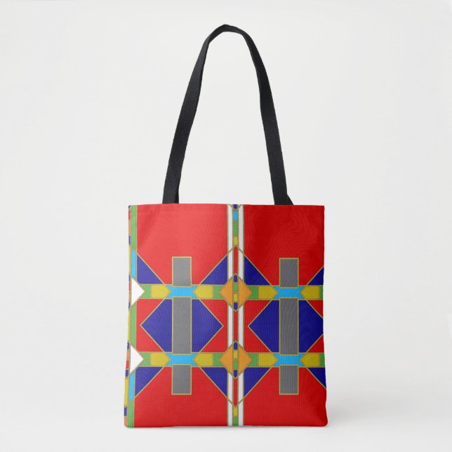 Native American Style Tribal Patterned Tote Bag (Front)