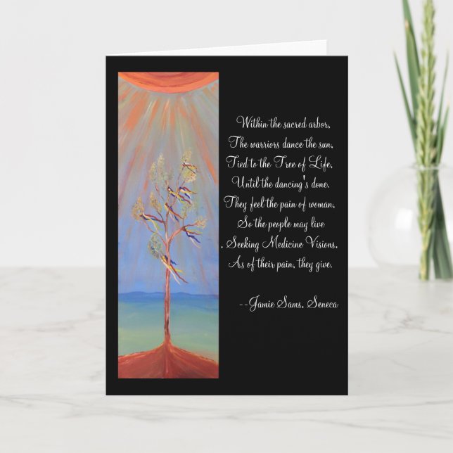 Native American Sun Dance Tree of Life Card (Front)
