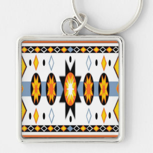 Native American Sun Pattern Keychain