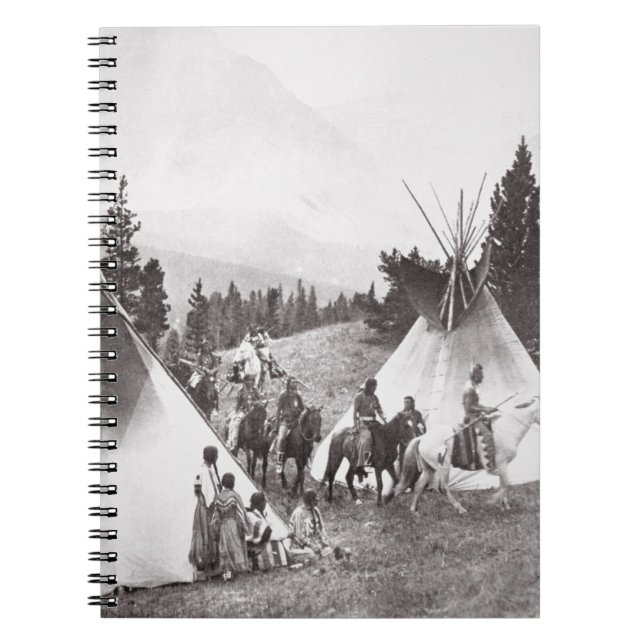 Native American Teepee Camp, Montana, c.1900 (b/w Notebook (Front)