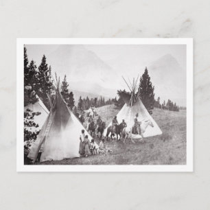 Native American Teepee Camp, Montana, c.1900 (b/w Postcard