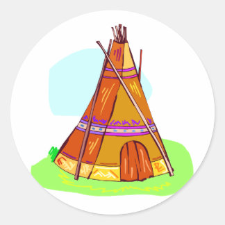 Native American Teepee Classic Round Sticker