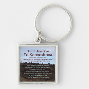 Native American Ten Commandments Key Ring
