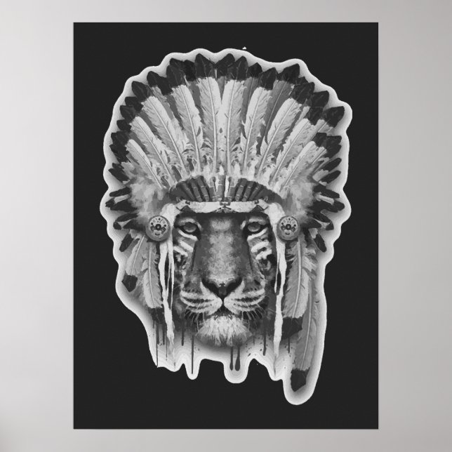 Native American Tiger Chief Poster (Front)