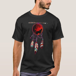 Native American Timber Wolf Dream Catcher Indian T T-Shirt