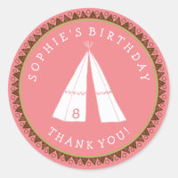 Native American Tipi Pink Birthday