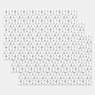 Native American Tipi Tents CUSTOM BACKGROUND COLOR Wrapping Paper Sheet