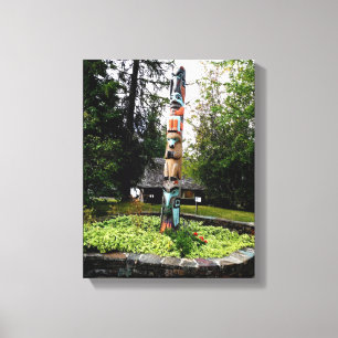 Native American Totem Poll Glacier Park Montana Canvas Print