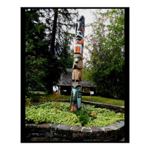 Native American Totem Poll Glacier Park Montana  Poster