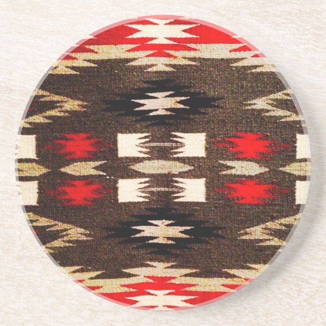 Native American Tribal Design Print Coaster (Front)