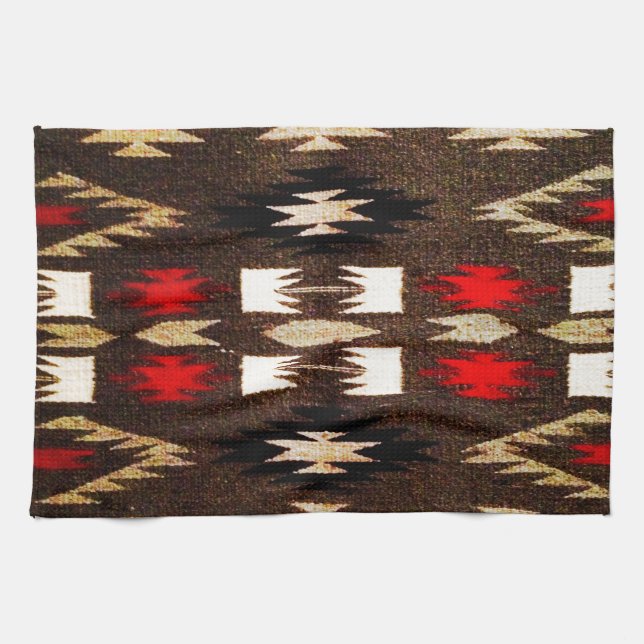 Native American Tribal Design Print Tea Towel (Horizontal)