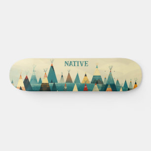 Native American Tribe Tents Skateboard