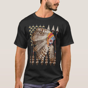Native American Usa Flag Cherokee Patriotic Indian T-Shirt