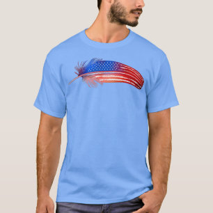 Native American Veteran Flag Day Feather for July T-Shirt