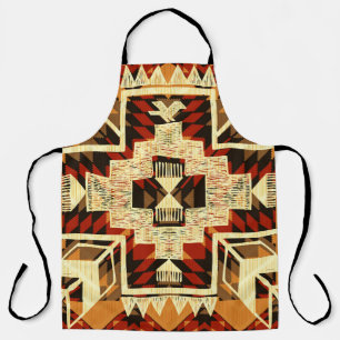 Native American, Vintage Hand-Drawn Abstract. Apron