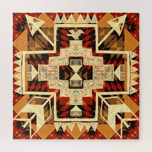 Native American, Vintage Hand-Drawn Abstract. Jigsaw Puzzle (Vertical)