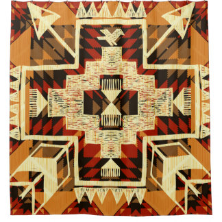 Native American, Vintage Hand-Drawn Abstract. Shower Curtain