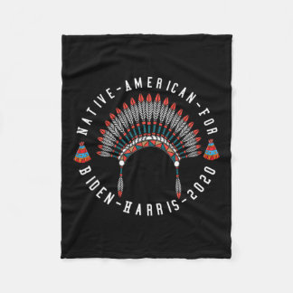 Native American Voters For Biden-harris Anti-trump Fleece Blanket