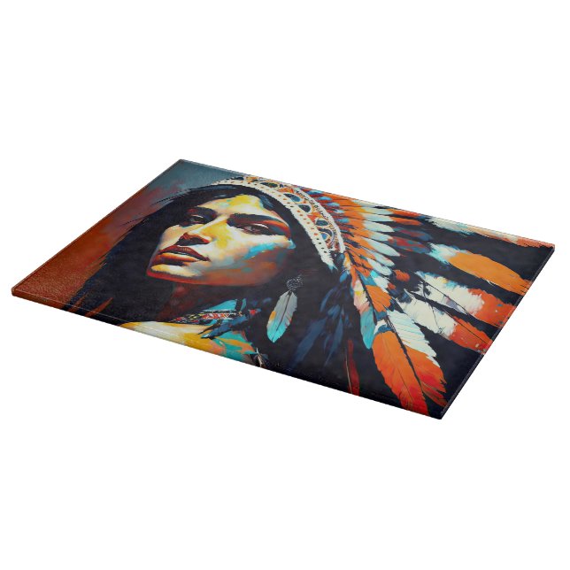 Native American Warrior Princess Cutting Board (Corner)