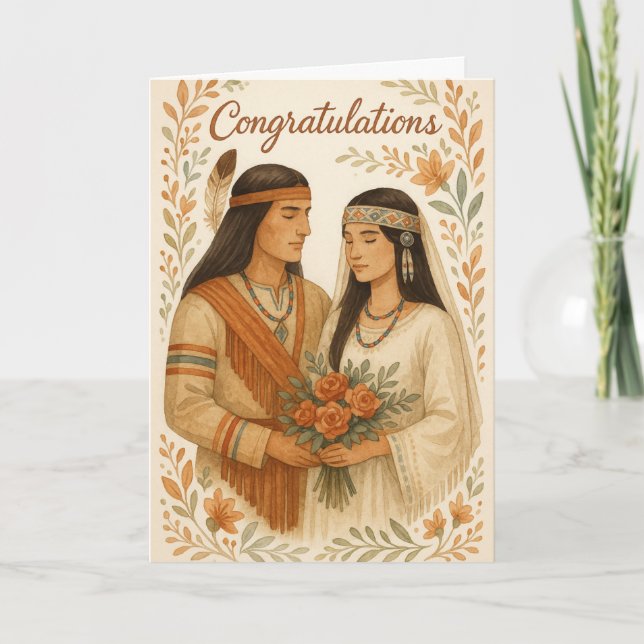 Native American Wedding Congratulations Card (Front)