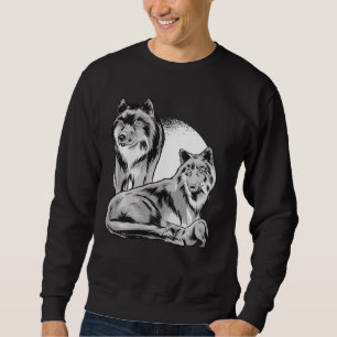 Native American Wolf Mother Father And Baby Wolf F Sweatshirt