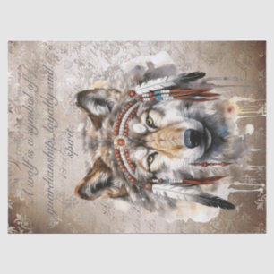 Native American Wolf Tissue Paper