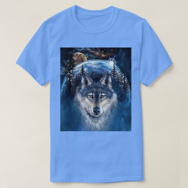 Native American Wolfs Night  T-Shirt (Design Front)