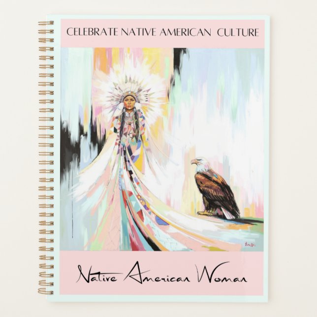 Native American Woman And Eagle Planner (Front)