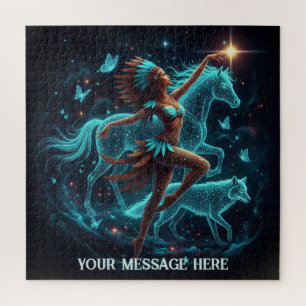 Native American woman dreamcatcher Fantasy Jigsaw Puzzle