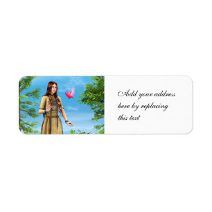 Native American Woman Forest Bird Art