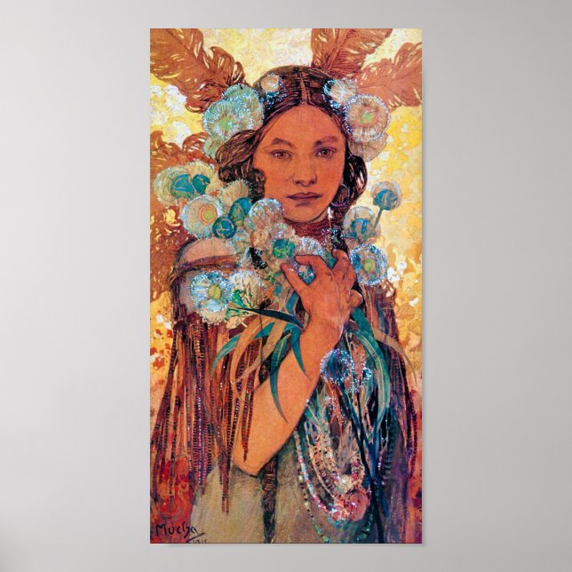 Native American Woman, Mucha Poster (Front)