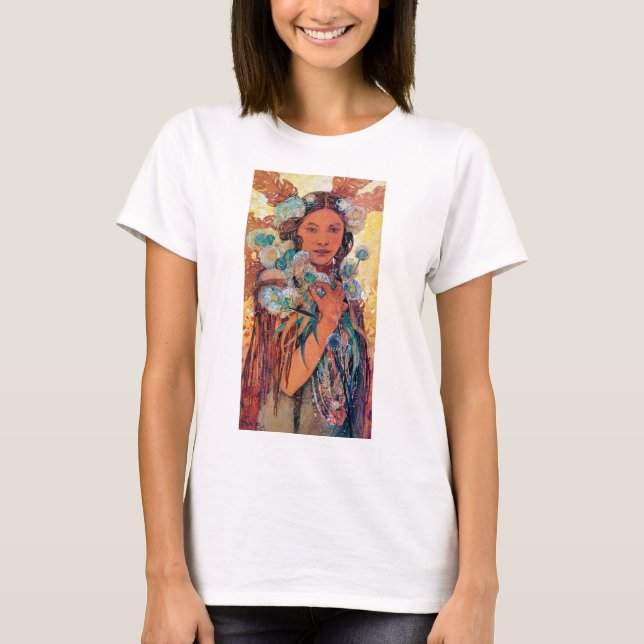 Native American Woman, Mucha T-Shirt (Front)