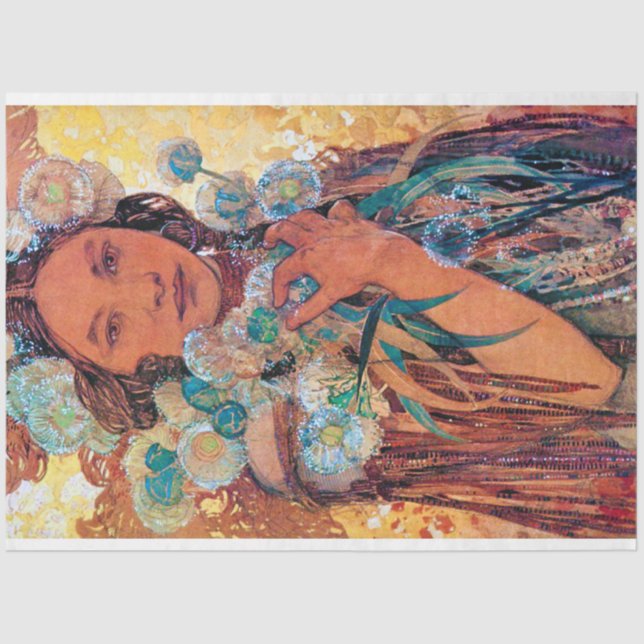 Native American Woman, Mucha Tissue Paper (Front)