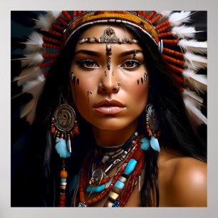 Native American Woman Portrait Poster