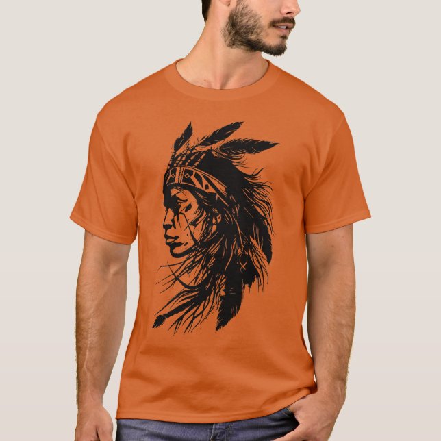 Native American Woman T-Shirt (Front)