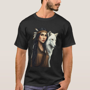 Native American Women Wolf Lovers Indigenous Ameri T-Shirt