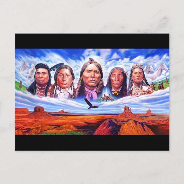 Native Americans Art Illustration Postcard (Front)