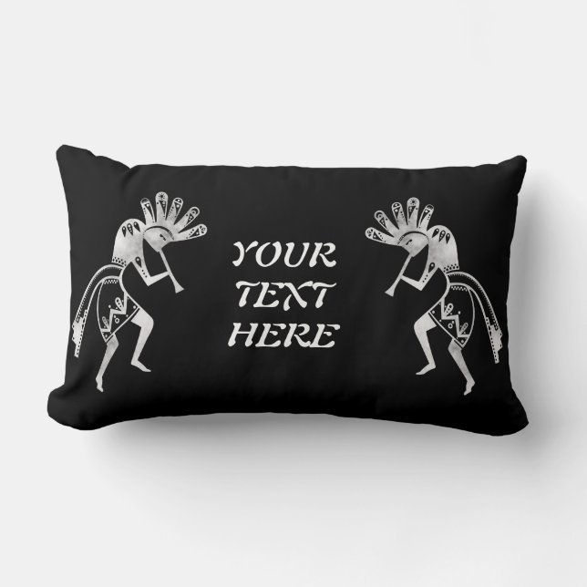 Native Americans Culture - Dancing Kokopelli 2 Lumbar Cushion (Front)