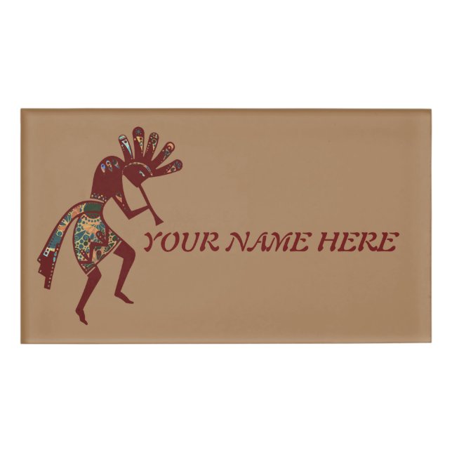 Native Americans Culture - Dancing Kokopelli 3 Name Tag (Front)